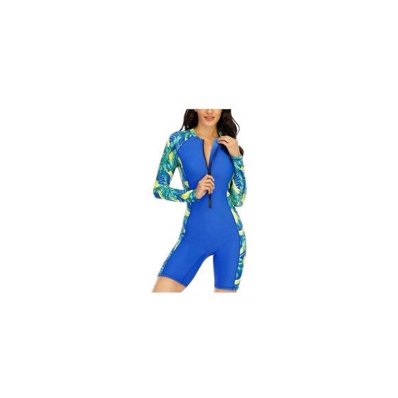 Halcurt Women’s Boy Leg One Piece Rash Guard Swimsuit Size M UPF 50 - Picture 1 of 12